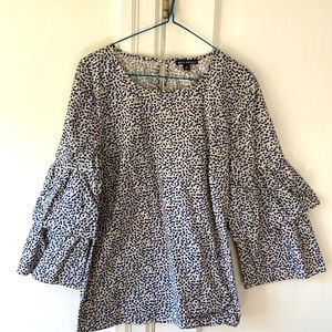 J Crew Blue Floral Blouse